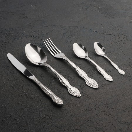 Tractor's set "Troika", 30 objects, silver color