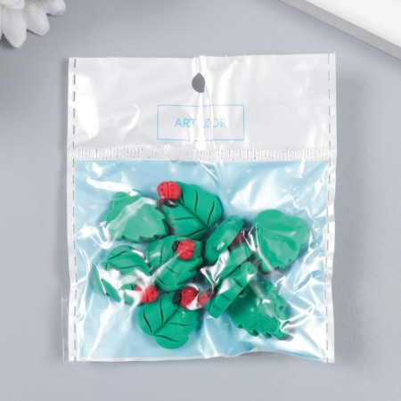 Decor for creativity plastic "God's cow on the sheet" 2x1.5 cm-3