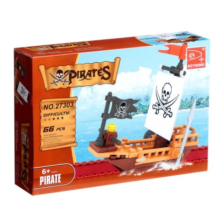Designer "Pirate Boat", 62-66 parts, mix-2