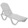 Plastic deck chair, 198 x 62 x 32 cm, white