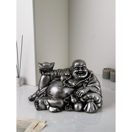 Figure "Necke", Polystone, 25 cm, silver color