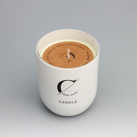 Aromatic candle "Home Fragrance", iris and sweets, white, 7x8 cm-6