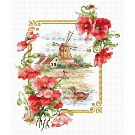 Canvas with a pattern for embroidery with a cross "Maki"