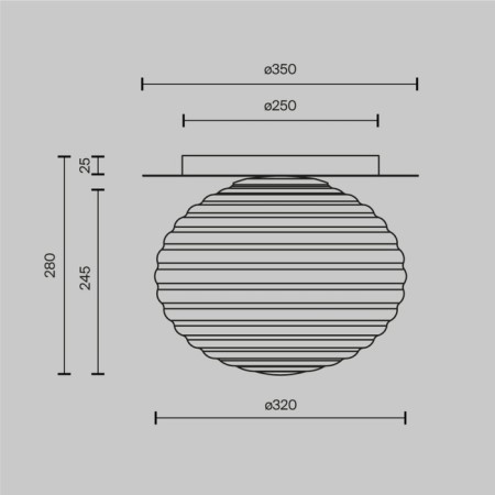 Ceiling light MayToni Mod268CL-01B, 1HE27, 60W, 35x35x28 cm, black color black-3