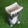 Garden figure "Gray hare with a feeder on the head" 15x13x24cm