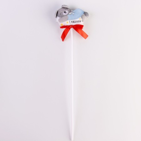 Soft toy in a bouquet "with the birth of a son" Bear on a stick-2
