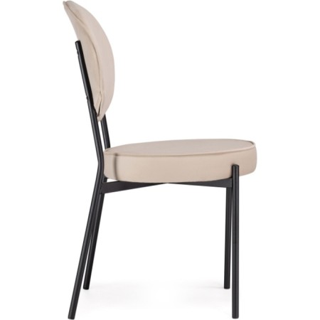 STULL OF A MARAL CARCAS Roys Metal/velor, black/beige 45x52x90 cm-1