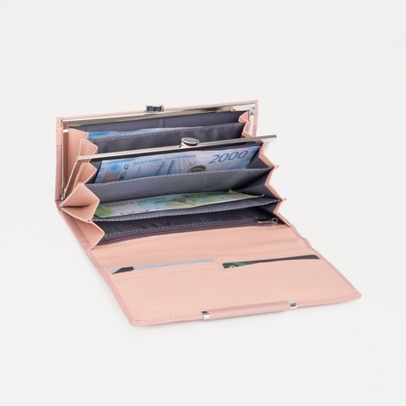 Women's wallet on magnets, pink color-3