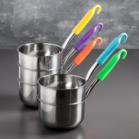 Stainless steel bucket, 1 l, plastic handle, color of the pen Mix-7