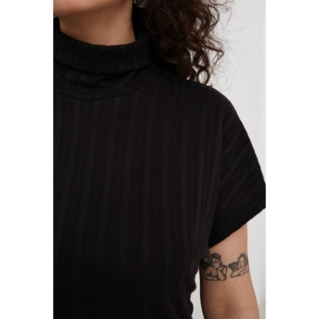 Women's turtleneck with short sleeve Eliseeva Olesya, size 44, black color-2
