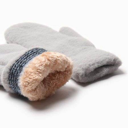 Women's mittens for claim Minaku smooth 22 cm gray-2