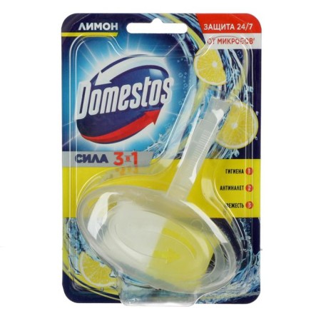 Hygienic unit for toilet, Domestos "lemon", force 3 in 1, 40 g