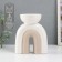 Ceramics candlestick for 1 candle "Medusa" sand-white 11.7x8x15 cm