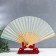 Fan bamboo, textiles h = 21 cm "monocet" in a box, gently blue