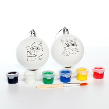 Set for creativity. Christmas balls for coloring “Make a desire”, 2 pcs-3