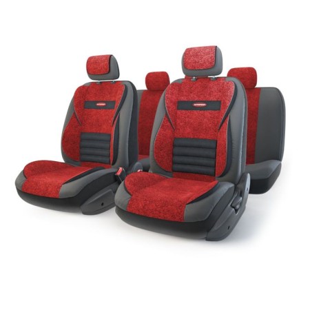 Autoshekhli university Autoprofi Multi Comfort, MLT-1105GV BK/RD (M), multi-circuit, eco-leather+textured velor, set of 11 objects, black/red color