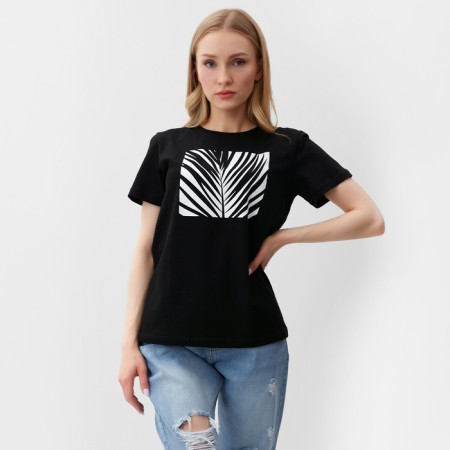 T -shirt female, black color, size 50