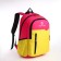 School backpack, 2 lightning departments, 3 pockets, pink/yellow color