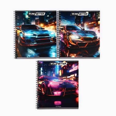 Notebook A5, 48 liters per spiral, internal block No. 1 MIX "Street Racing"