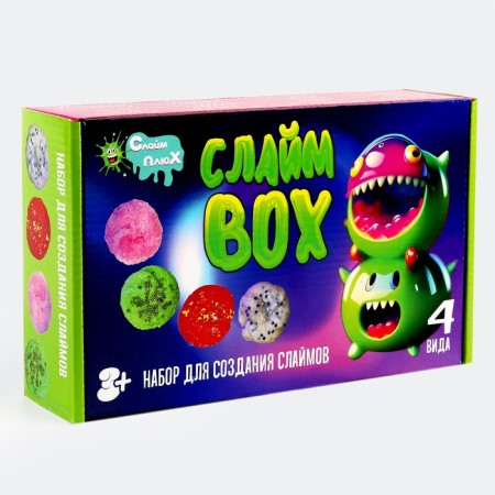 Слайм BOX 4 клея, набор по созданию слайма-2