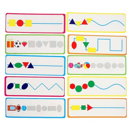 Developing game “Finish”, 10 cards, cardboard figures, according to the Montessori methodology-2