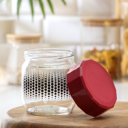 Glass Bank for bulk products "Circles", 400 ml, color mix-1