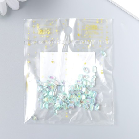 Decor for creativity Plastic "Executed Crystal" set of 60 pcs turquoise 0.8x0.6 cm-3