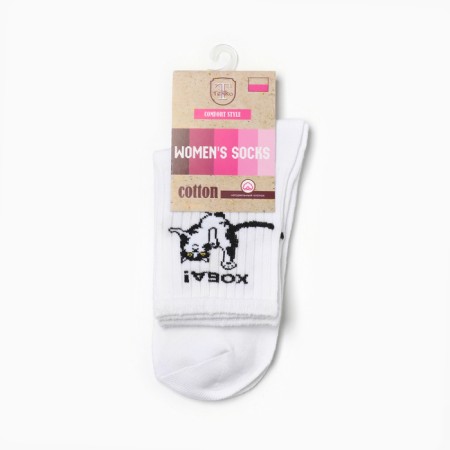 Women's socks "Hoba!", White color, rr 23-25-2