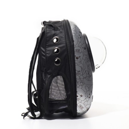 A backpack for carrying animals with a window for a review of "cubs", 32 x 26 x 44 cm, gray-2