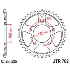 The rear star, driven JTR702, chain 525, 42 teeth