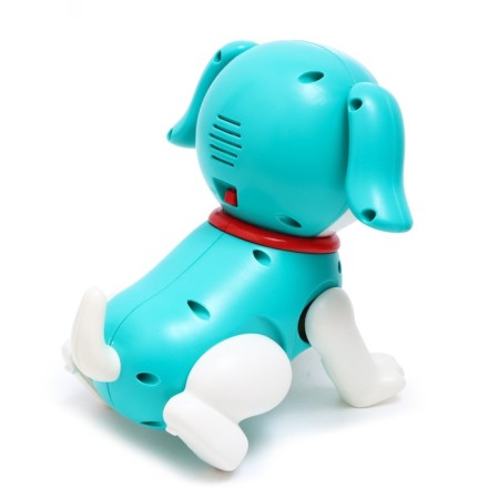Tobby dog ​​walks, light, sound, works from batteries, blue color-2
