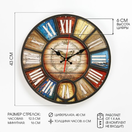 Watch walls, series: loft, D-40 cm