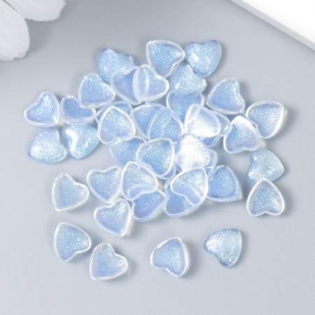 Decor for creativity plastic "Hearts with brilliance" set of 40 pcs a translucent.-2