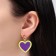 Earrings Assorted "hearts" neon, color purple-salad in gold