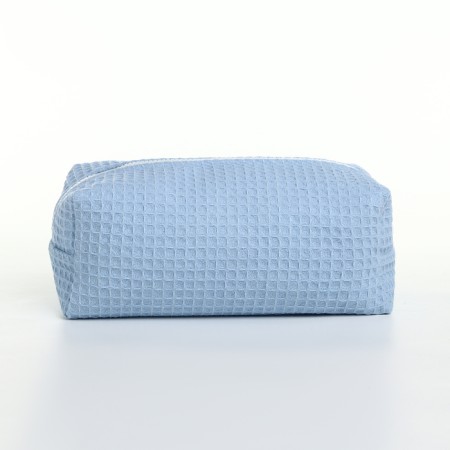 Textura zipper cosmetic bag, blue color-4