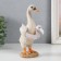 Polystone souvenir "Goose in the inflatable circle - flamingo" 10.5x7.5x16.5 cm