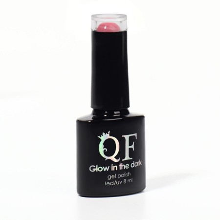 Glow in the Dark, 3 phase, 8 ml, LED/UV nail polish, luminescent, purple-pink color (33)-9
