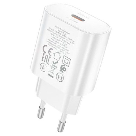 Network charger Hoco N22, 1 Type-C, 25 W, PD + Qc, White-3