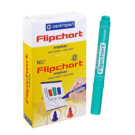 Flipchart marker 5.0 mm Centropen 8550 Flipchart, 2.5 mm line, green color