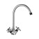 Decoroom DR51028-BLACK kitchen mixer, two-wound, excess length 200mm, chrome/black 77045