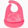 Bibslate for feeding silicone with pocket, pink color