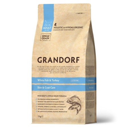 Grandorf dry food for cats, white fish, low -grain, 2 kg