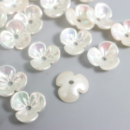 Beads for creativity Plastic "Busin hat" set 25 pcs Pearl mother -of -pearl 1x1 cm-1