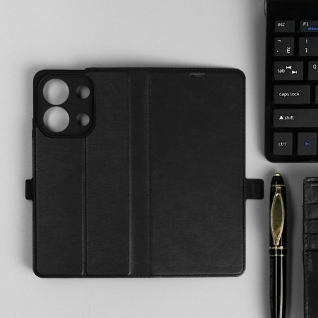 Borasco Book Case for Xiaomi Redmi Note 13 4G, black