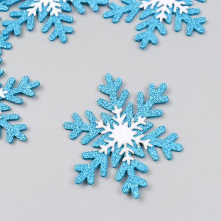 Foamir's blank "Snowflakes" 5.5 cm, set 6 pcs, blue with white