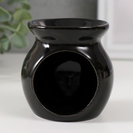 Aroma lamp ceramics "Recognition of love" Black 7.2x7.2x7.8 cm-1