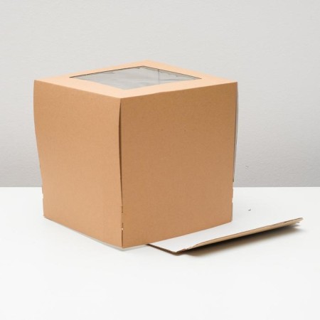 Confectionery packaging with a window, craft, 30 x 30 x 30 cm, set 5 pcs.-2