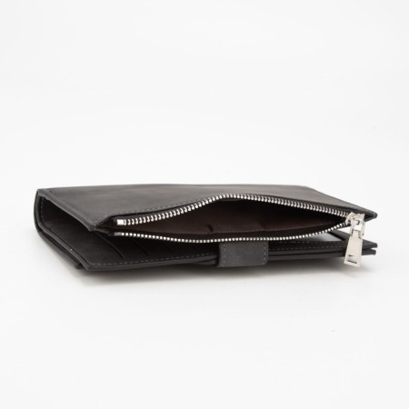 Women's wallet on the button, black color-5