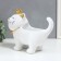 Souvenir Polystone stand "Sleeping cat in the crown" White 21x12x25 cm