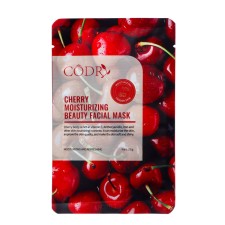 Facial fabric mask with cherry extract, restoration and tone